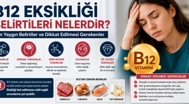B12 Eksikliği Belirtileri Nelerdir? En Yaygın Belirtiler ve Dikkat Edilmesi Gerekenler